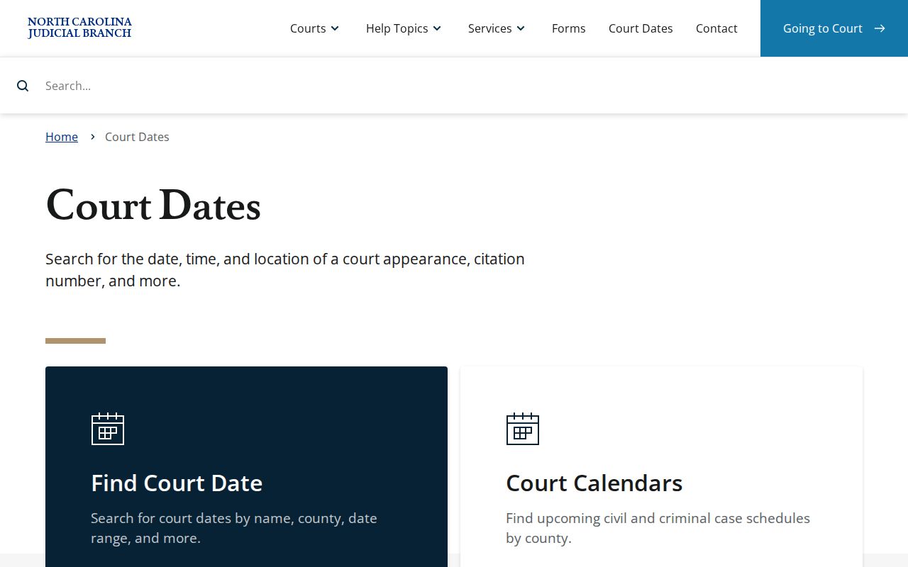 Camden County court calendar court dates reference page