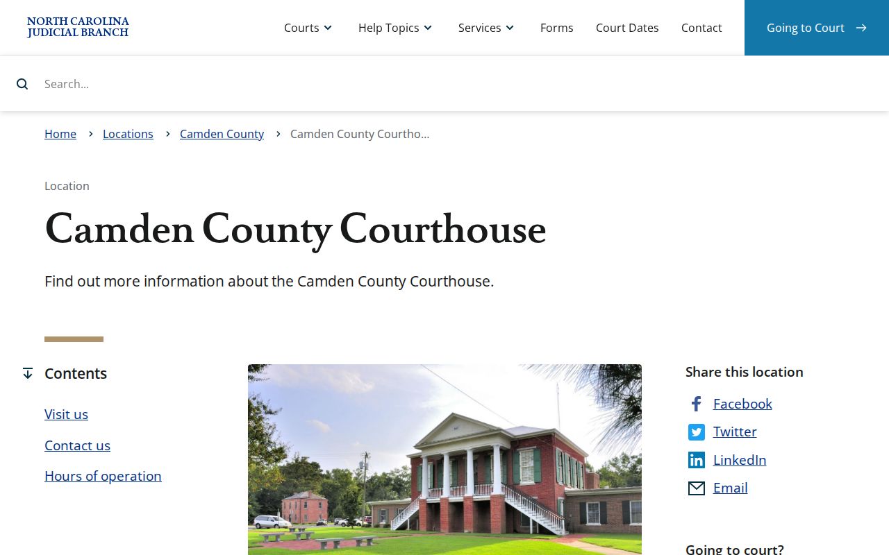 Camden County court docket courthouse and Clerk location