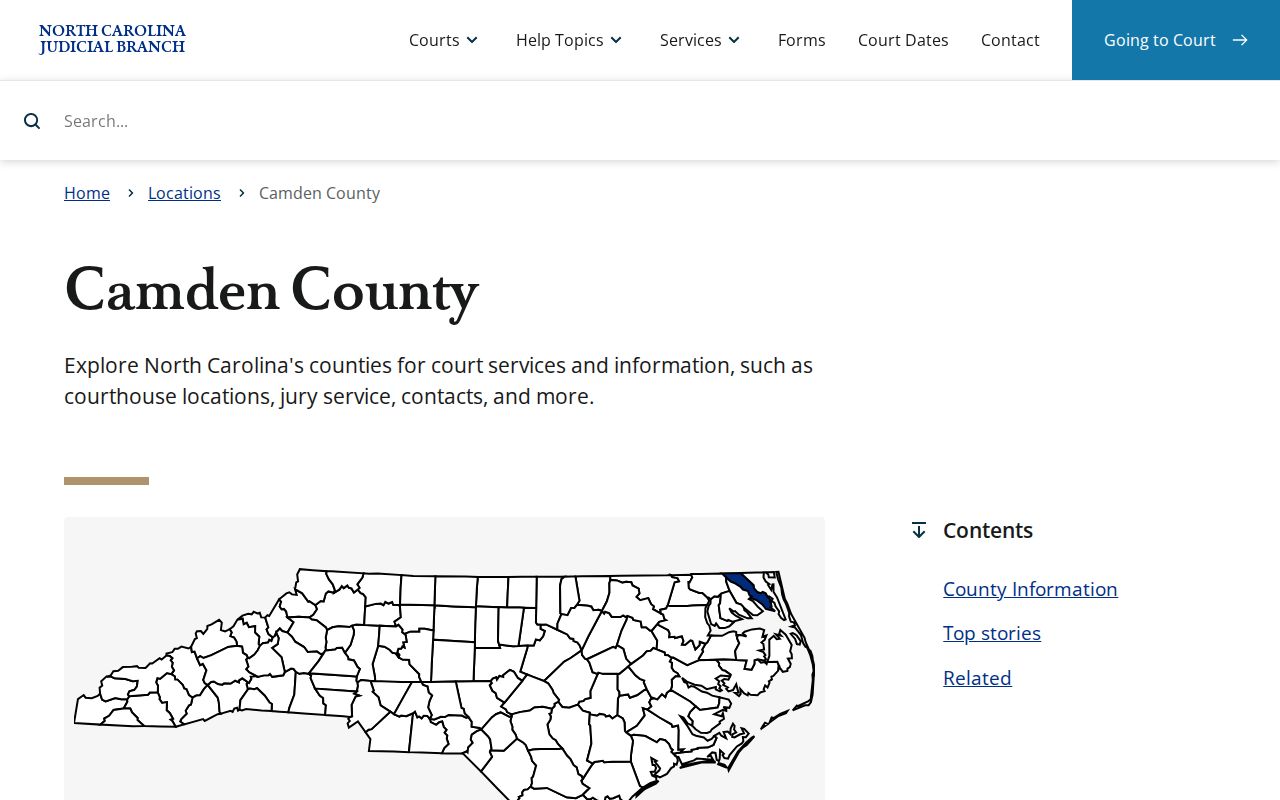 Camden County court docket Judicial Branch services page