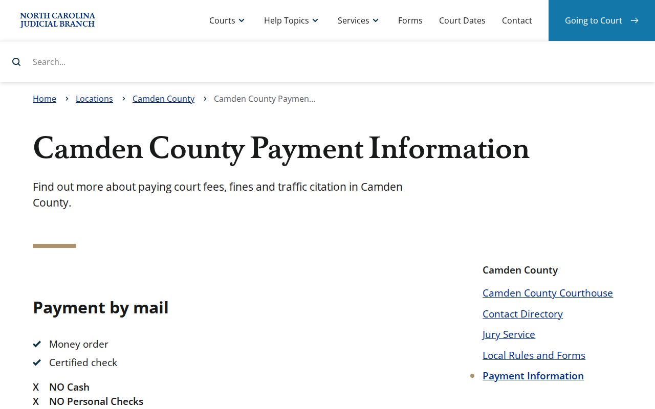 Camden County traffic court records payment information